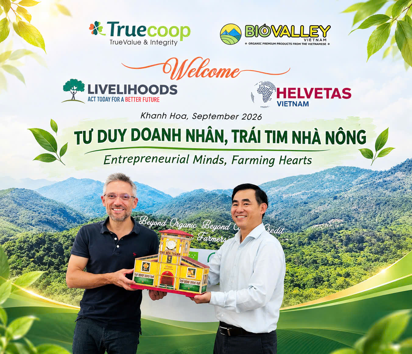 TrueCoop representatives presenting the human-centered livelihoods proposal at a partnership event in Khanh Hoa.