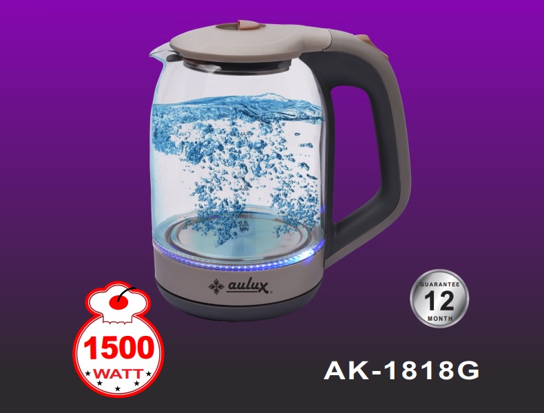 Ấm siêu tốc thủy tinh Aulux AK-2018G