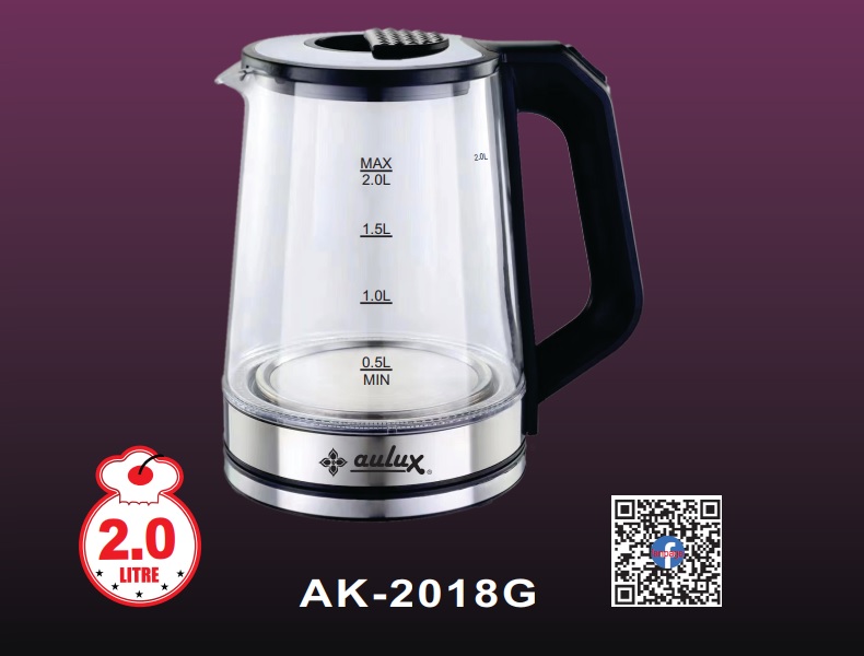 Ấm siêu tốc thủy tinh Aulux AK-2018G