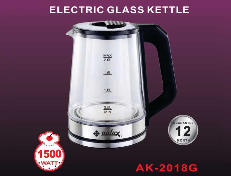 Ấm siêu tốc thủy tinh Aulux AK-2018G