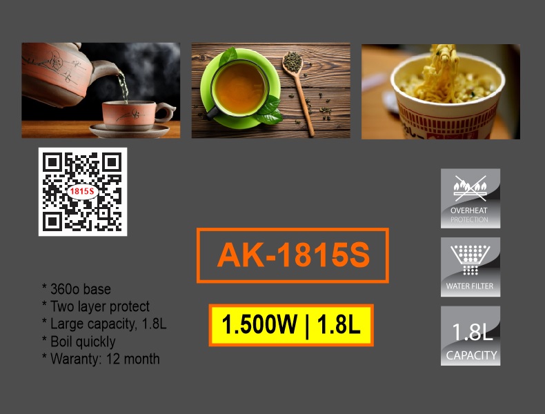 Ấm siêu tốc inox Aulux AK-1815S