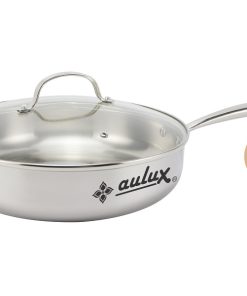 Chảo tự thân 3 lớp Aulux, vung kính, inox 304 TTV-30
