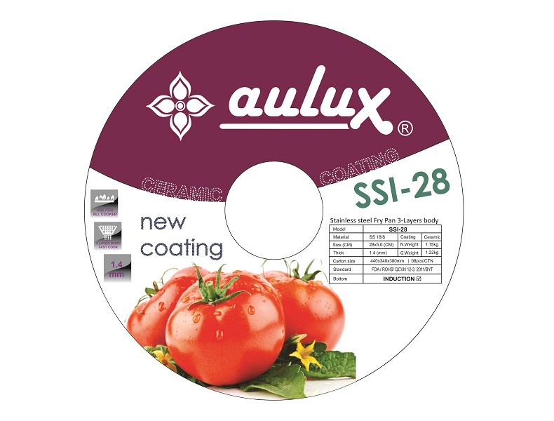 Chảo sần chống dính ceramic 3 lớp, aulux inox 304 SSI series