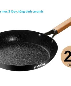 Chảo sần chống dính ceramic, loại inox 3 lớp, Aulux SSI-28