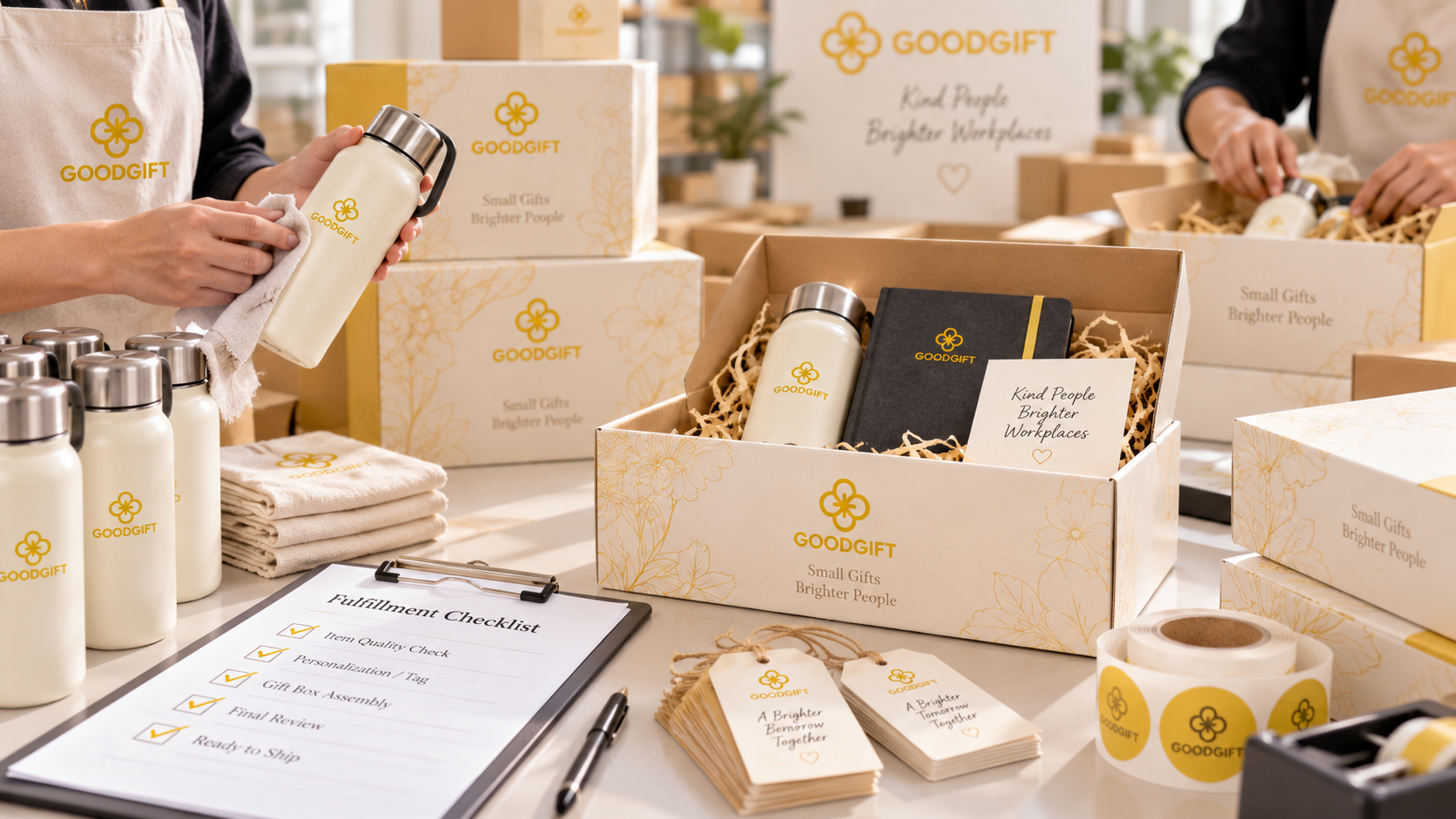 Quy trình kiểm tra đóng gói và bàn giao quà Good Gift