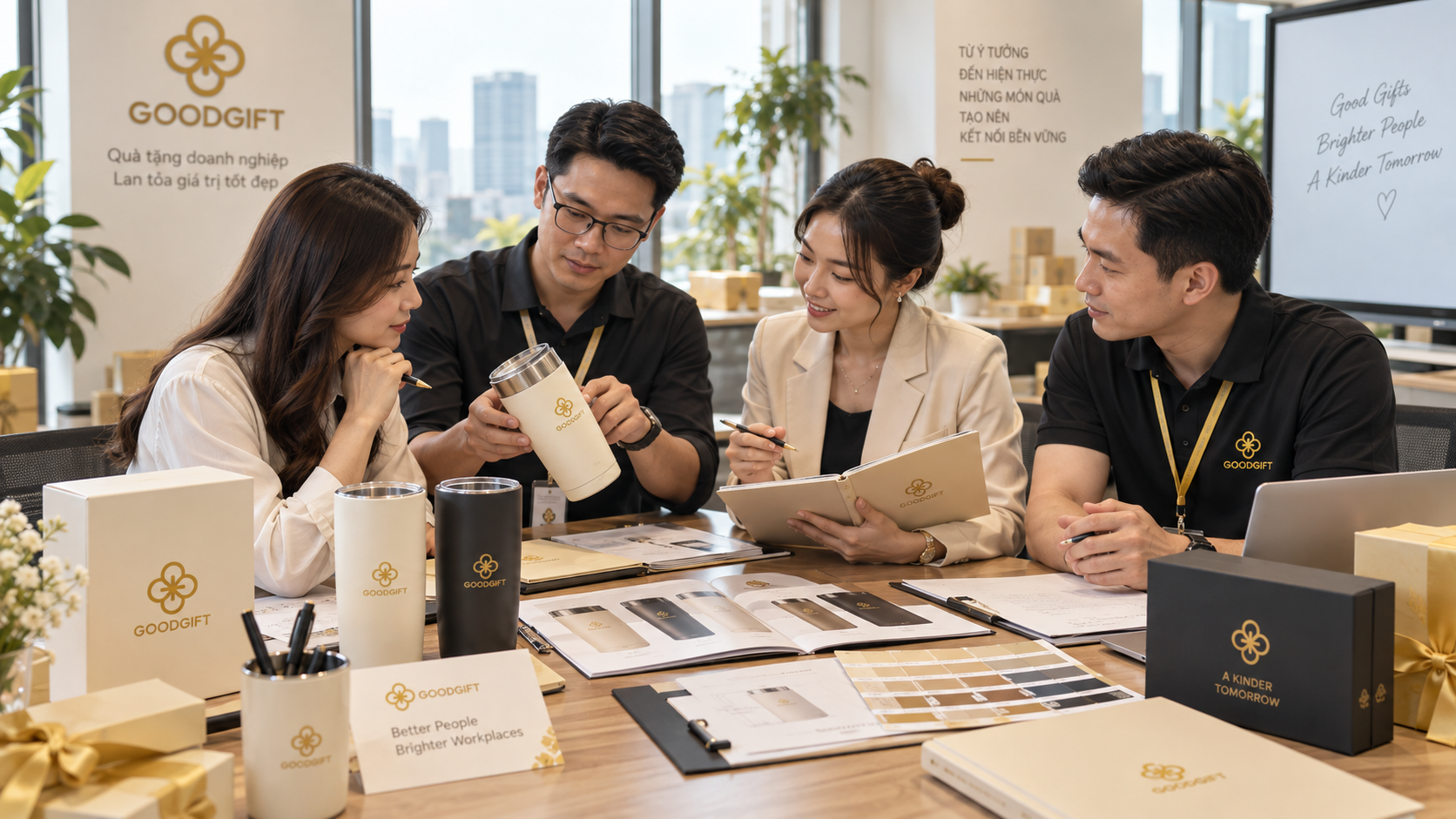 Duyệt mẫu vật lý và mockup quà tặng tại Good Gift
