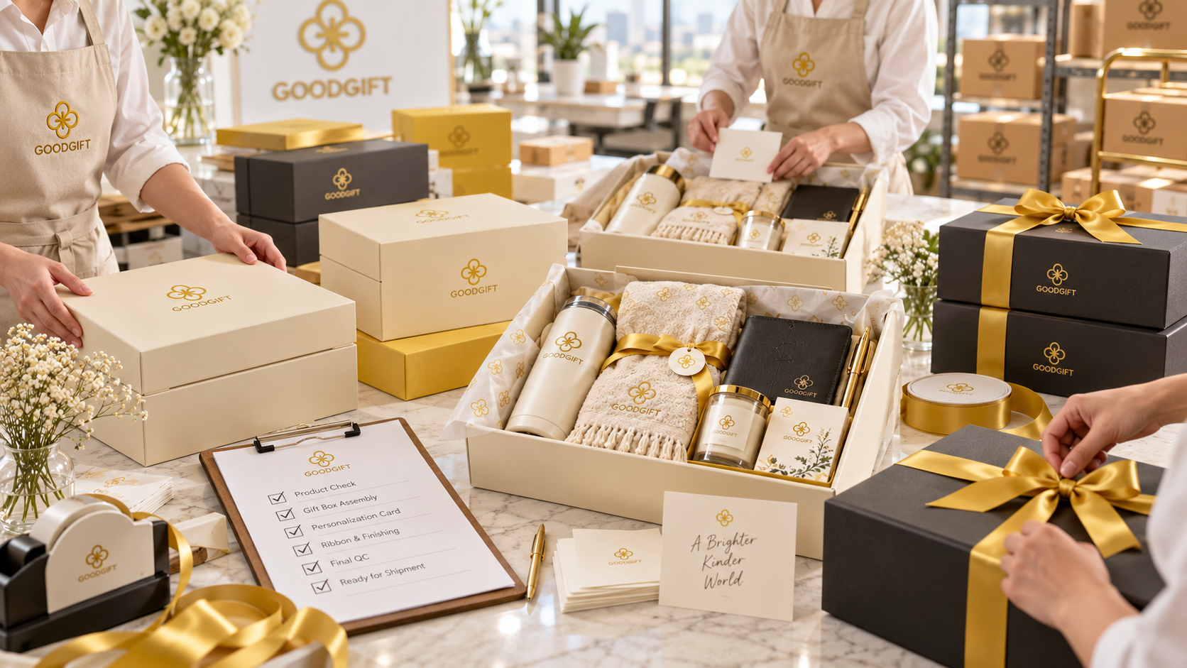 Quy trình kiểm tra đóng gói đơn quà 20/10 số lượng lớn Good Gift