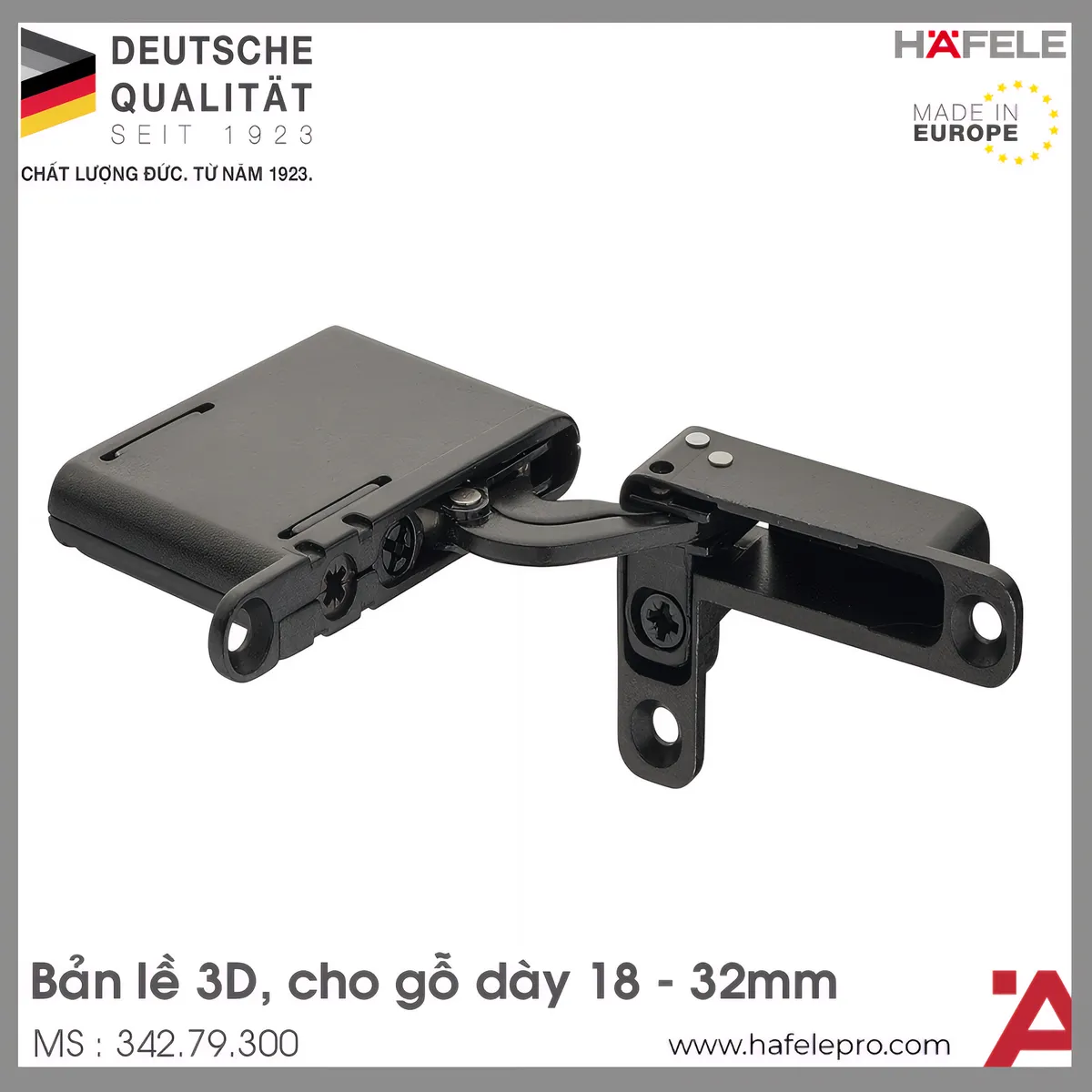 Bản Lề Âm 3 Chiều Hafele 342.79.300