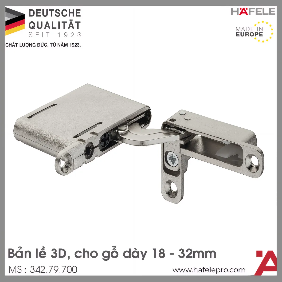 Bản Lề Âm 3 Chiều Hafele 342.79.700