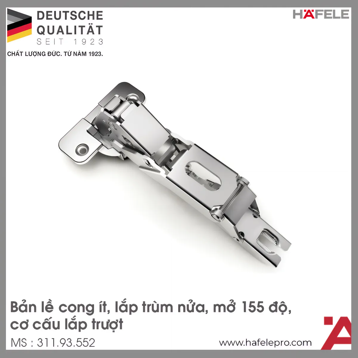 Bản Lề Trùm Nửa Metalla A 155º Hafele 311.93.552