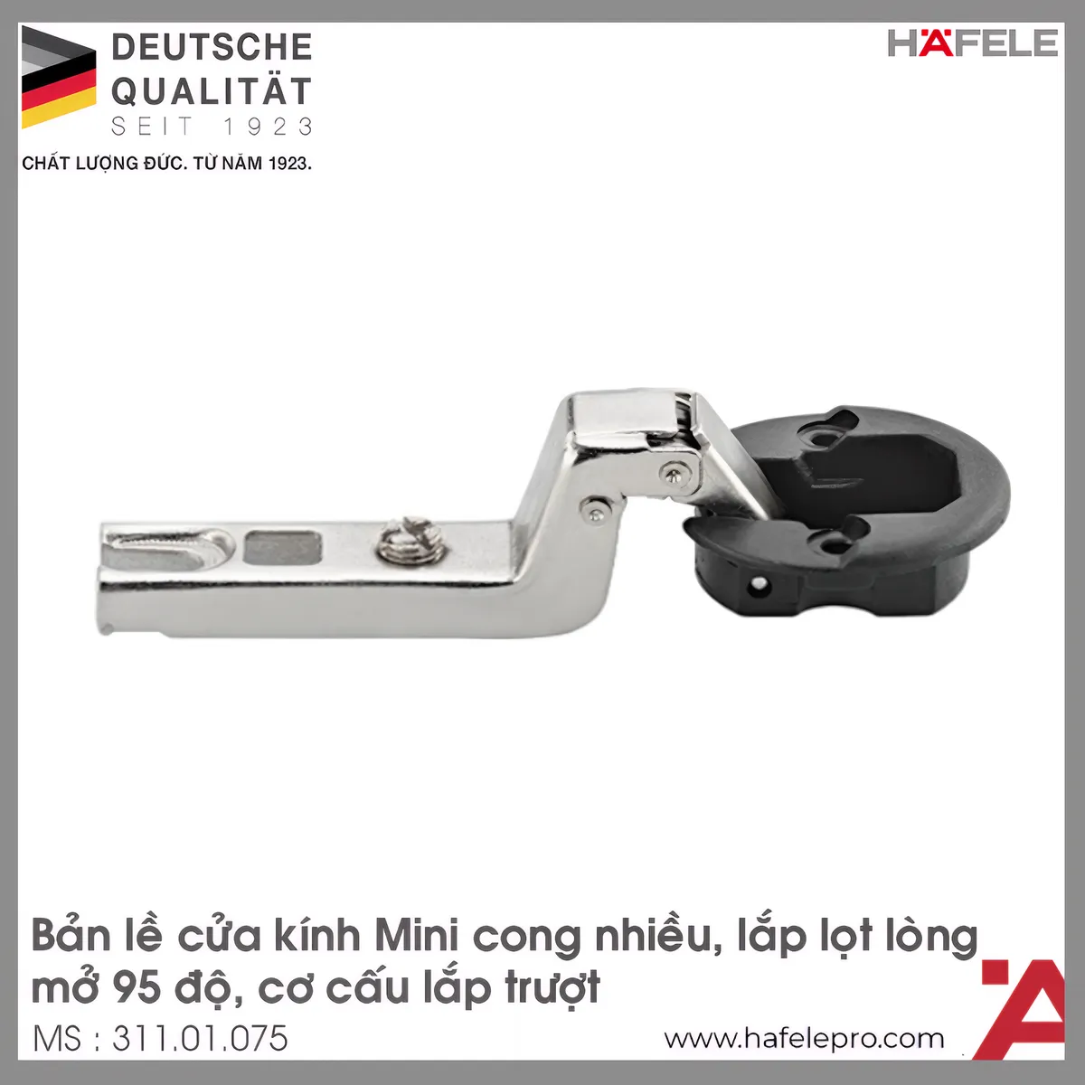 Bản Lề Lọt Lòng Metalla Mini A 95° Cửa Kính Hafele 311.01.075