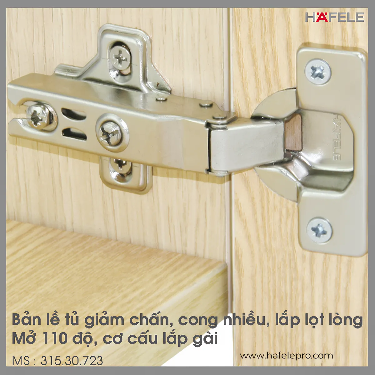 Bản Lề Lọt Lòng Metalla A 110° Giảm Chấn Hafele 315.30.723
