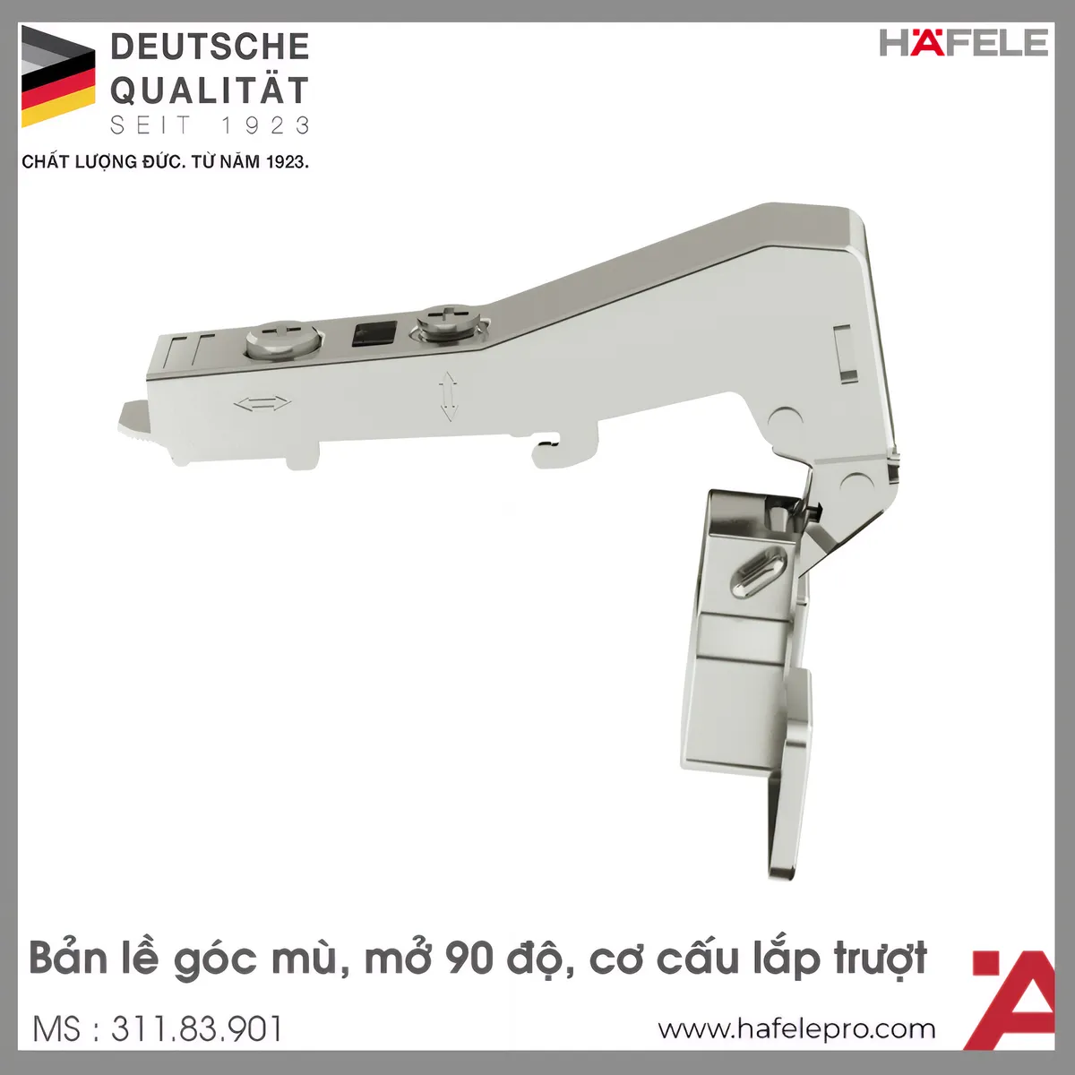 Bản Lề Tủ Metalla A 90º Góc Mù Hafele 311.83.901