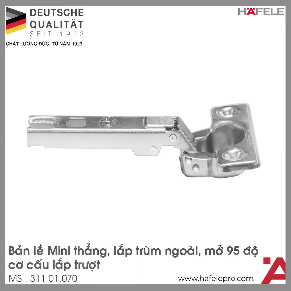 Bản Lề Trùm Ngoài Metalla Mini A 110° Hafele 311.01.070