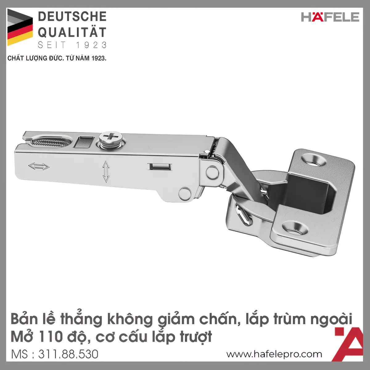 Bản Lề Trùm Ngoài Metalla A 110° Hafele 311.88.530