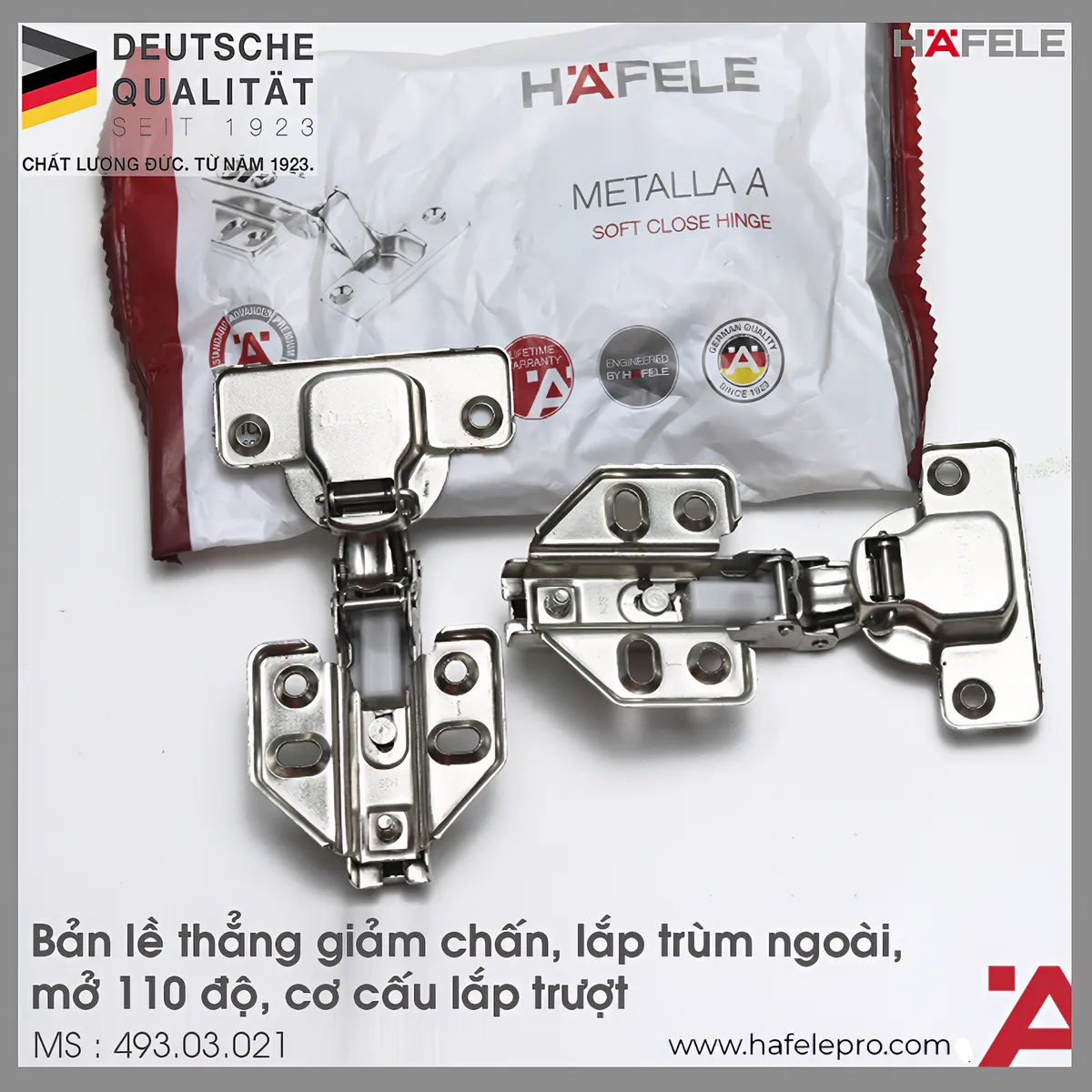 Bản Lề Trùm Ngoài Metalla A DIY 110º Hafele 493.03.021