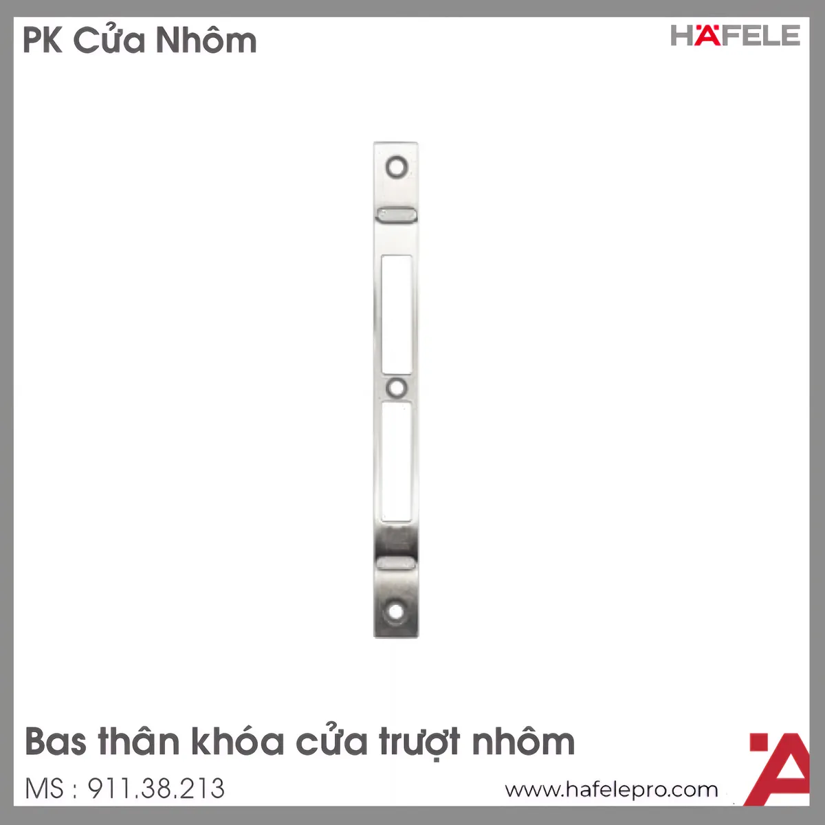 Bas Thân Khóa Cửa Trượt Nhôm Hafele 911.38.213