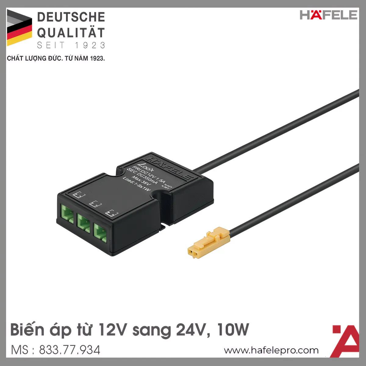 Biến Áp Đèn Led 12V Sang 24V Hafele 833.77.934