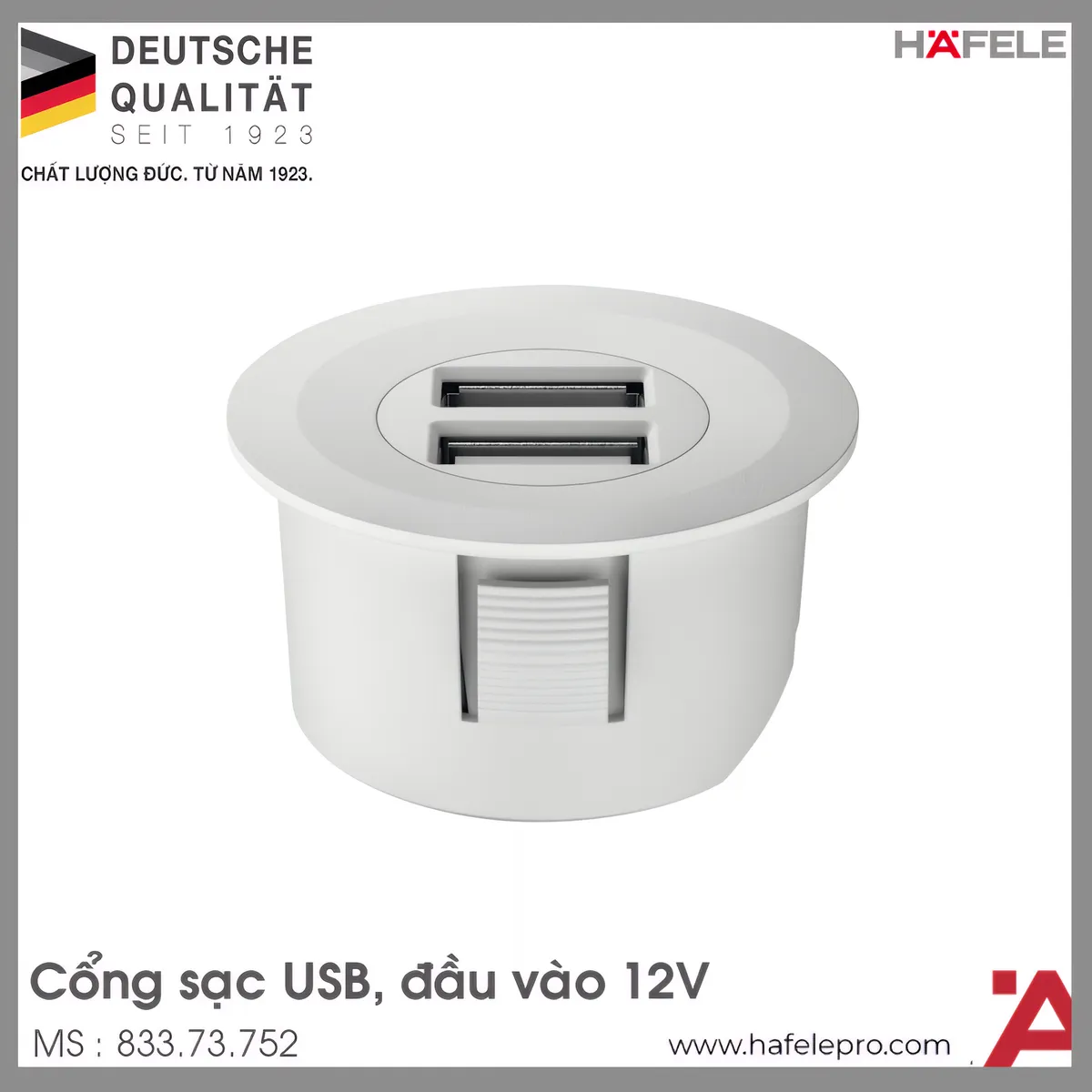 Cổng Sạc USB 12V Hafele 833.73.752