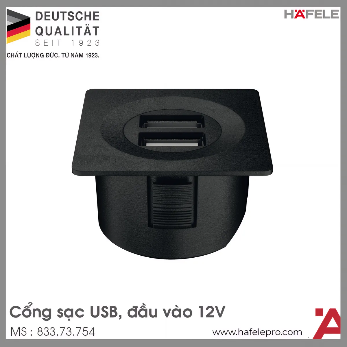 Cổng Sạc USB 12V Hafele 833.73.754