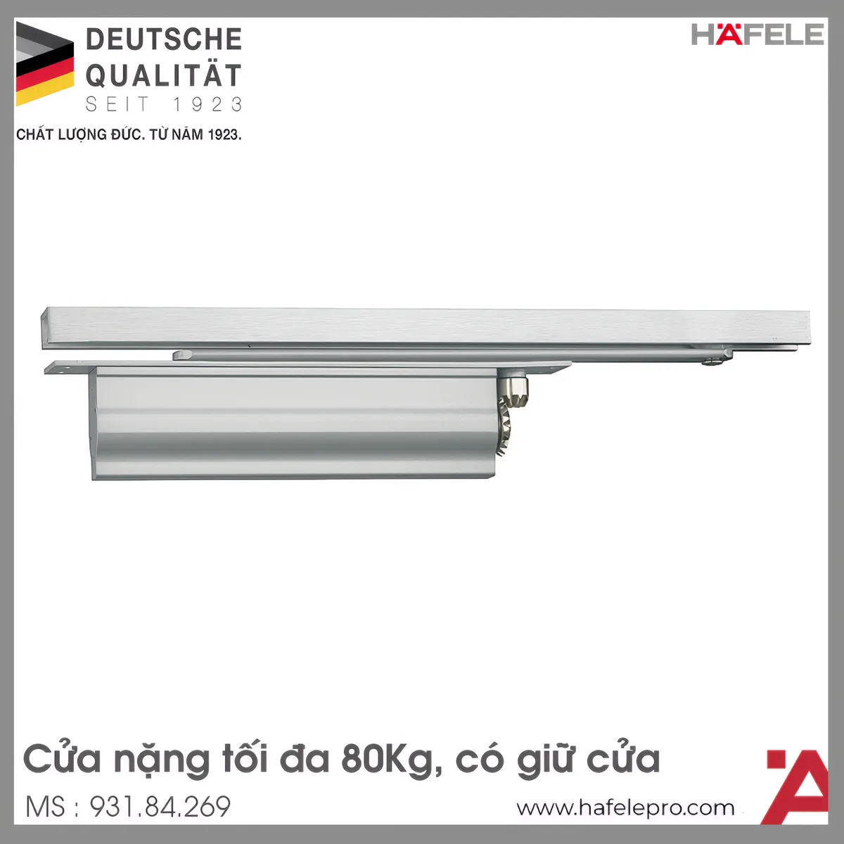Tay Đẩy Hơi Cùi Chỏ Lắp Âm 80Kg Hafele 931.84.269