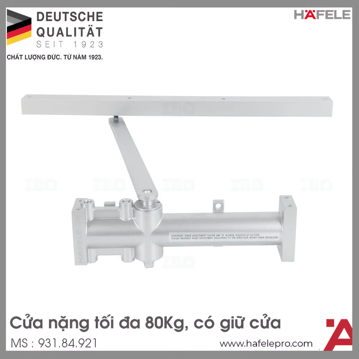 Tay Đẩy Hơi Cùi Chỏ Lắp Âm 80Kg Hafele 931.84.921
