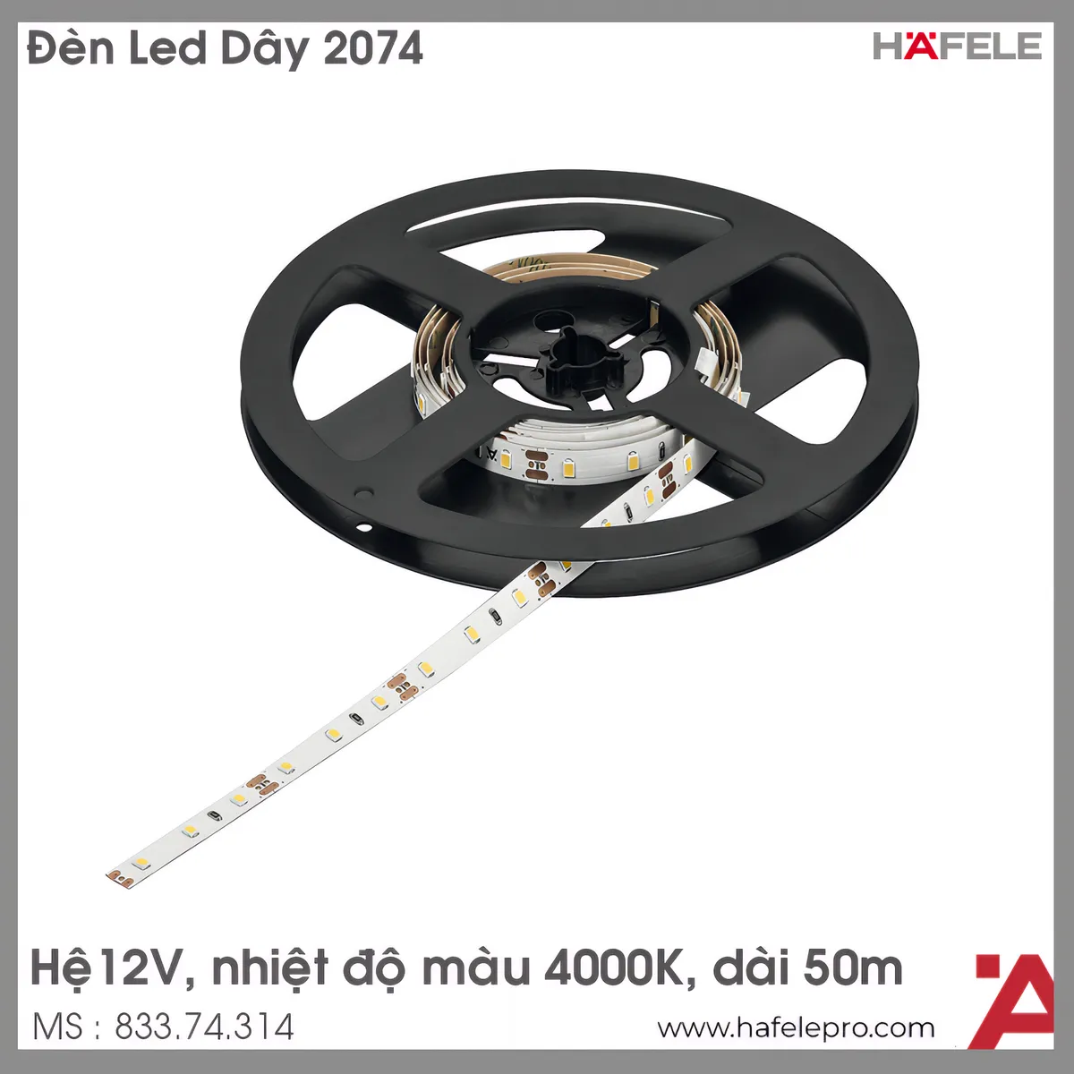 Đèn Led Dây 8mm 12V Đơn Sắc Hafele 833.74.314