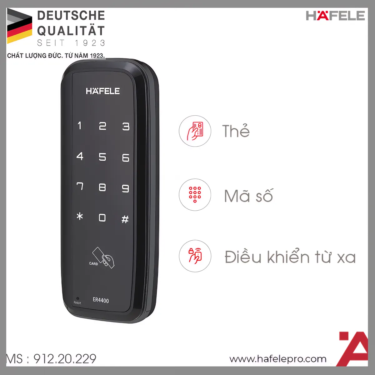 Khóa Điện Tử Cho Cửa Kính ER4400-TCR Hafele 912.20.229