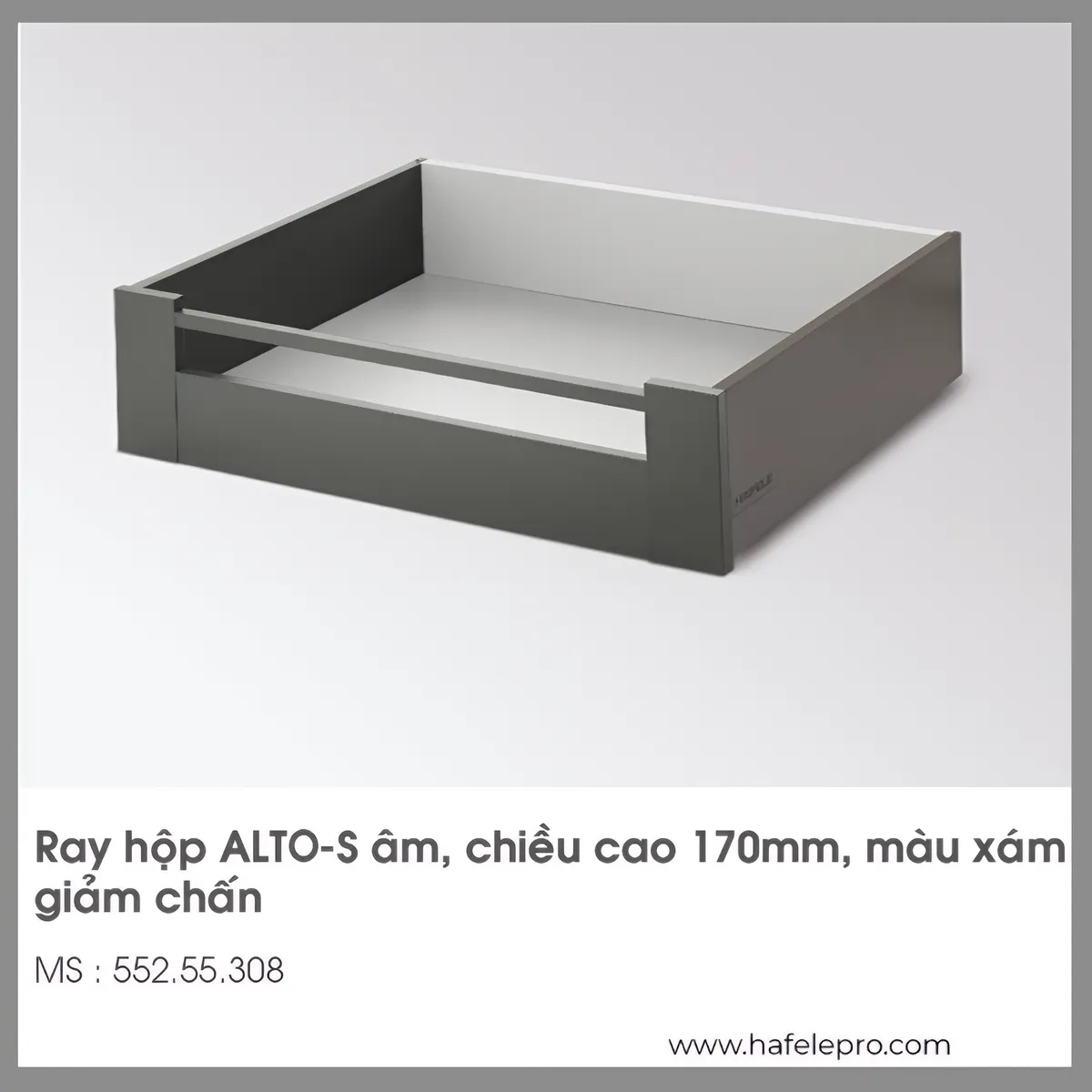 Ray Hộp Alto Nhấn Mở Giảm Chấn H170mm Hafele 552.55.308