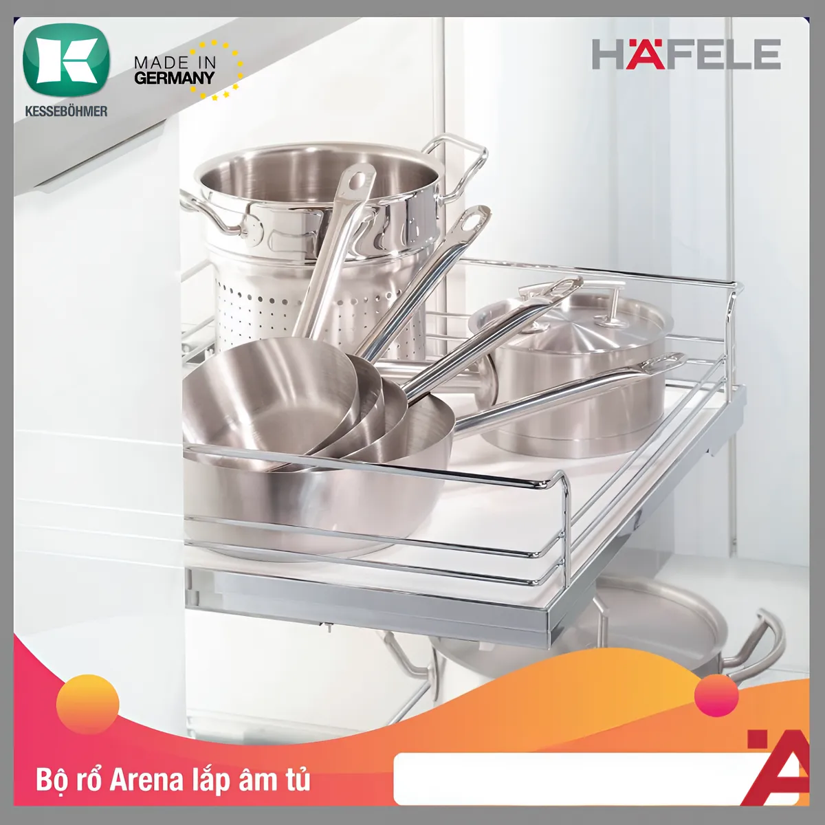 Rổ Kéo Lọt Lòng 400mm Hafele 540.26.653