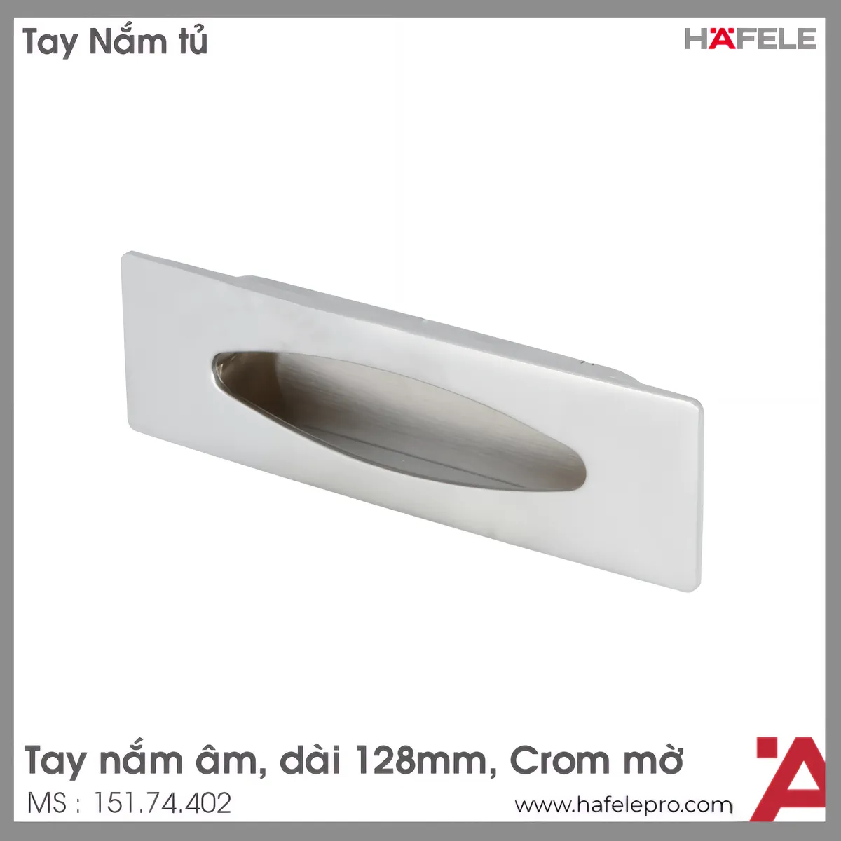 Tay Nắm Tủ Âm 128mm Hafele 151.74.402