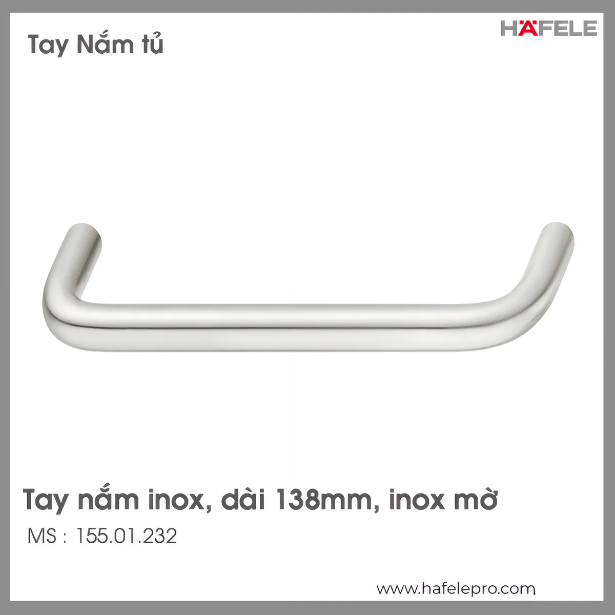 Tay Nắm Tủ Inox 138mm Hafele 155.01.232