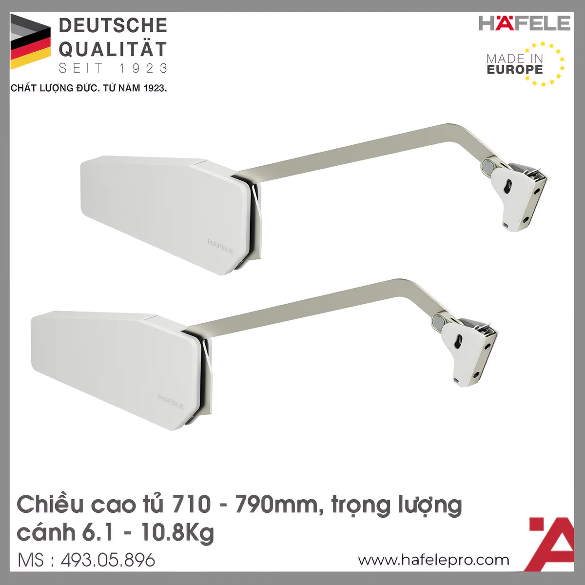 Tay Nâng Free Fold Short E3fs Nắp Trắng Hafele 493.05.896