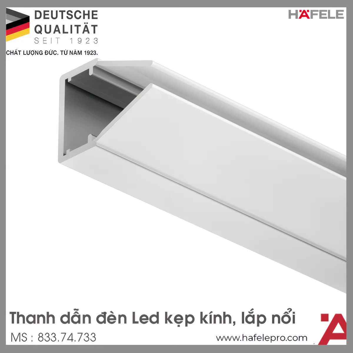 Thanh Nhựa Nẹp Cạnh Thủy Tinh Hafele 833.74.733