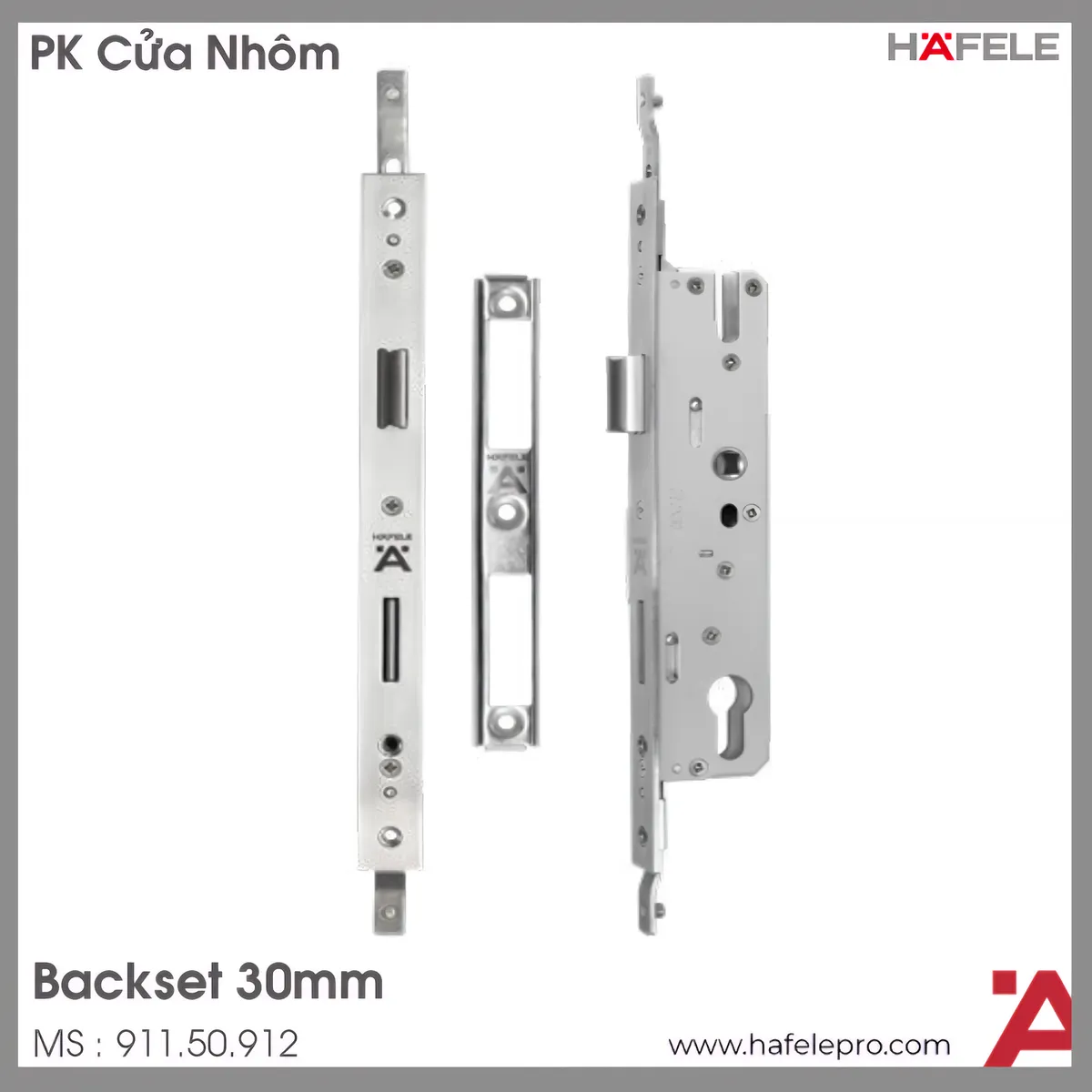 Thân Khóa Cửa Nhôm 30mm Hafele 911.50.912