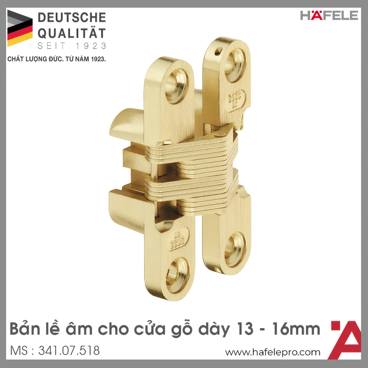 Bản Lề Âm Cho Cửa Gỗ Dày 13 – 16mm Hafele 341.07.518