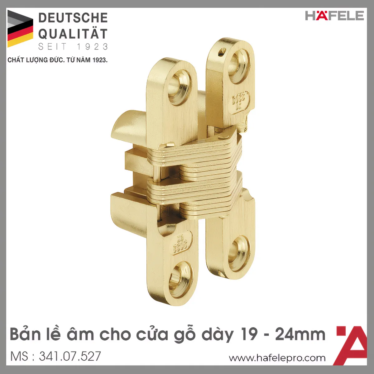 Bản Lề Âm Cho Cửa Gỗ Dày 19 – 24mm Hafele 341.07.527
