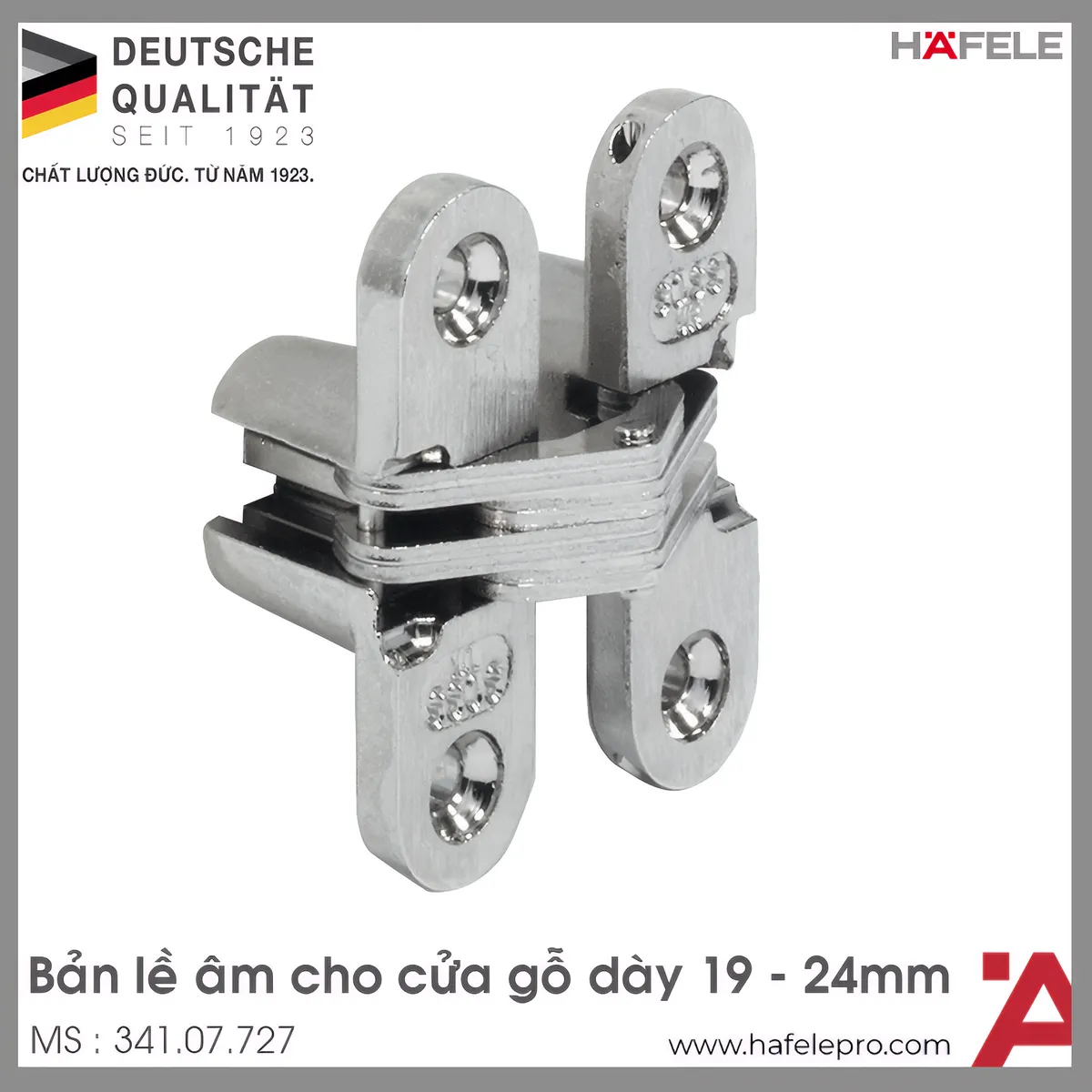 Bản Lề Âm Cho Cửa Gỗ Dày 19 – 24mm Hafele 341.07.727