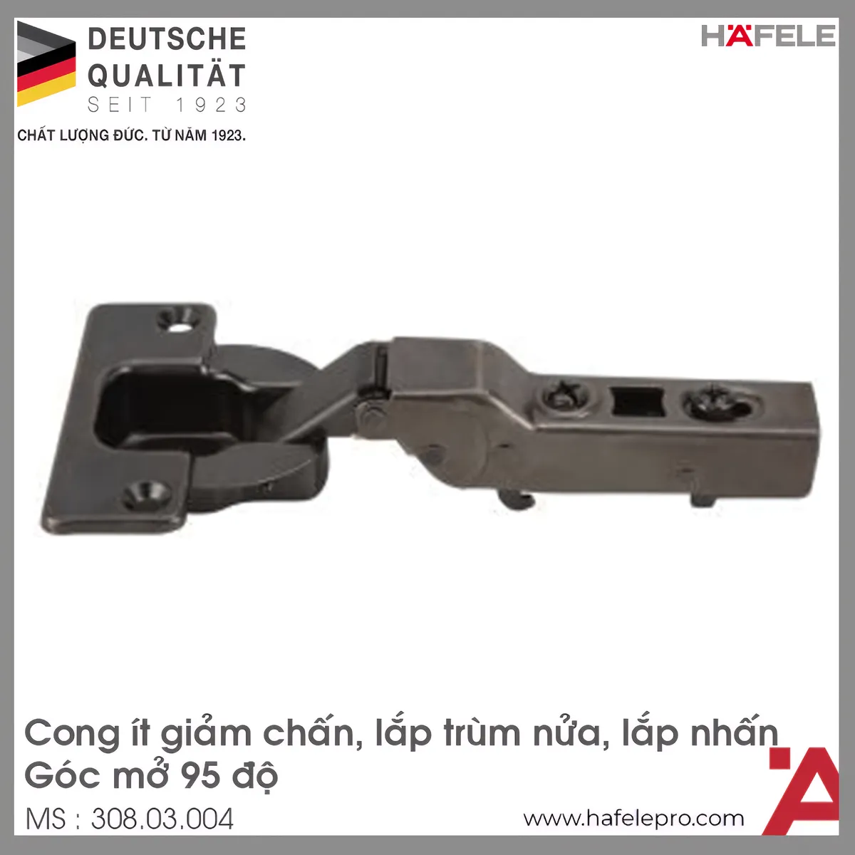 Bản Lề Metalla SM 95° Trùm Nửa Hafele 308.03.004