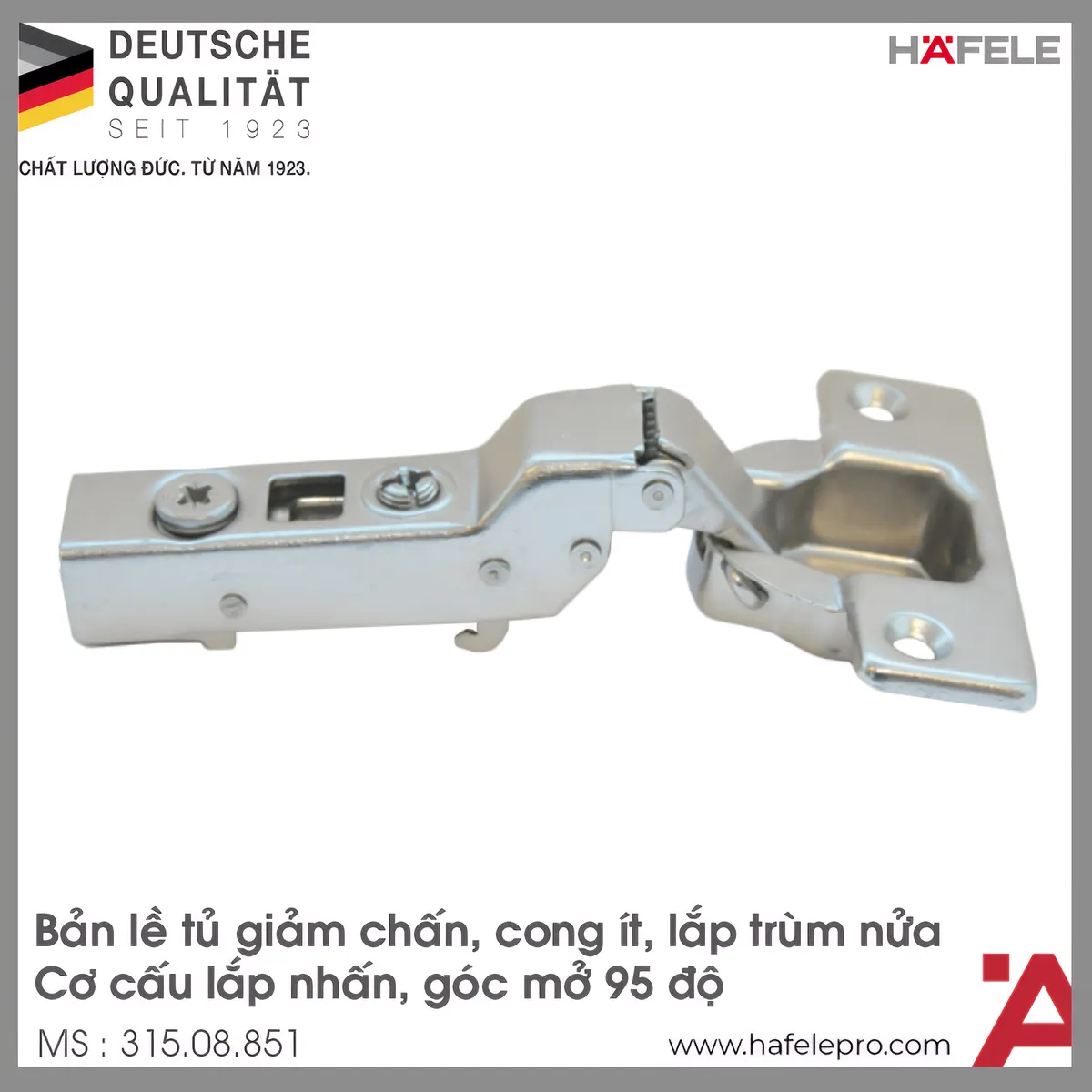 Bản Lề Trùm Nửa Metalla SM 95° Hafele 315.08.851