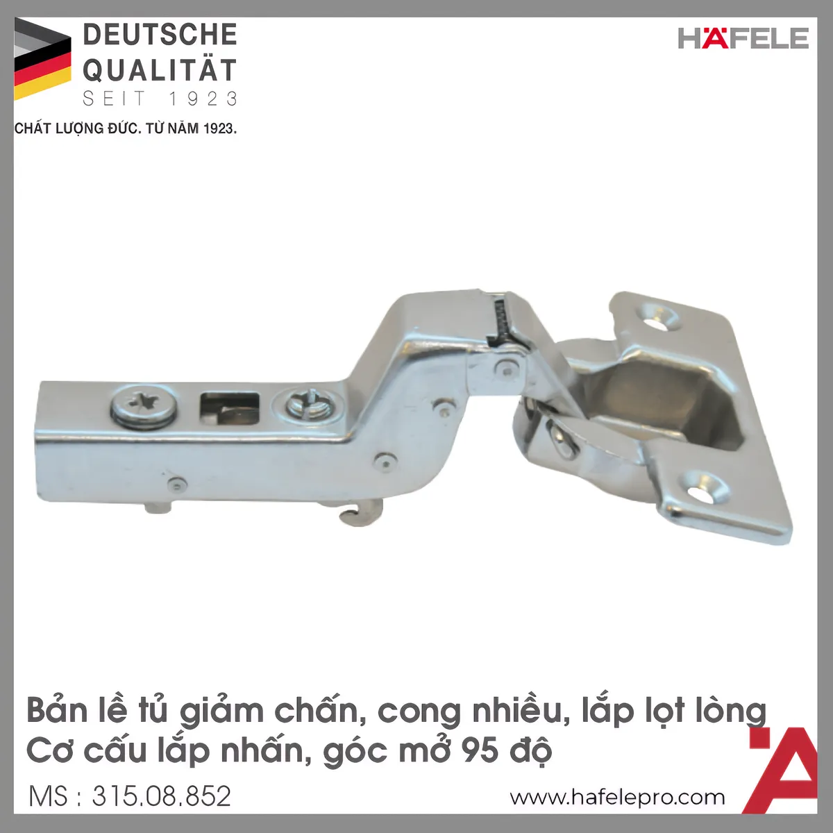 Bản Lề Lọt Lòng Metalla SM Giảm Chấn 95° Hafele 315.08.852