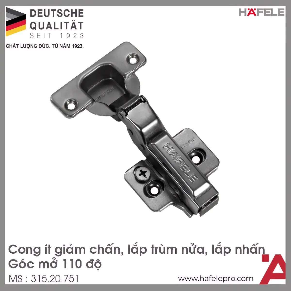 Bản Lề Trùm Nửa Metalla SM Giảm Chấn 110º Hafele 315.20.751