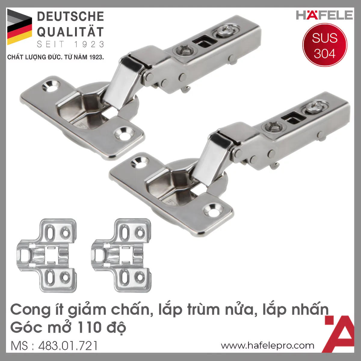 Bản Lề Trùm Nửa Metalla SM 110° DIY Hafele 483.01.721