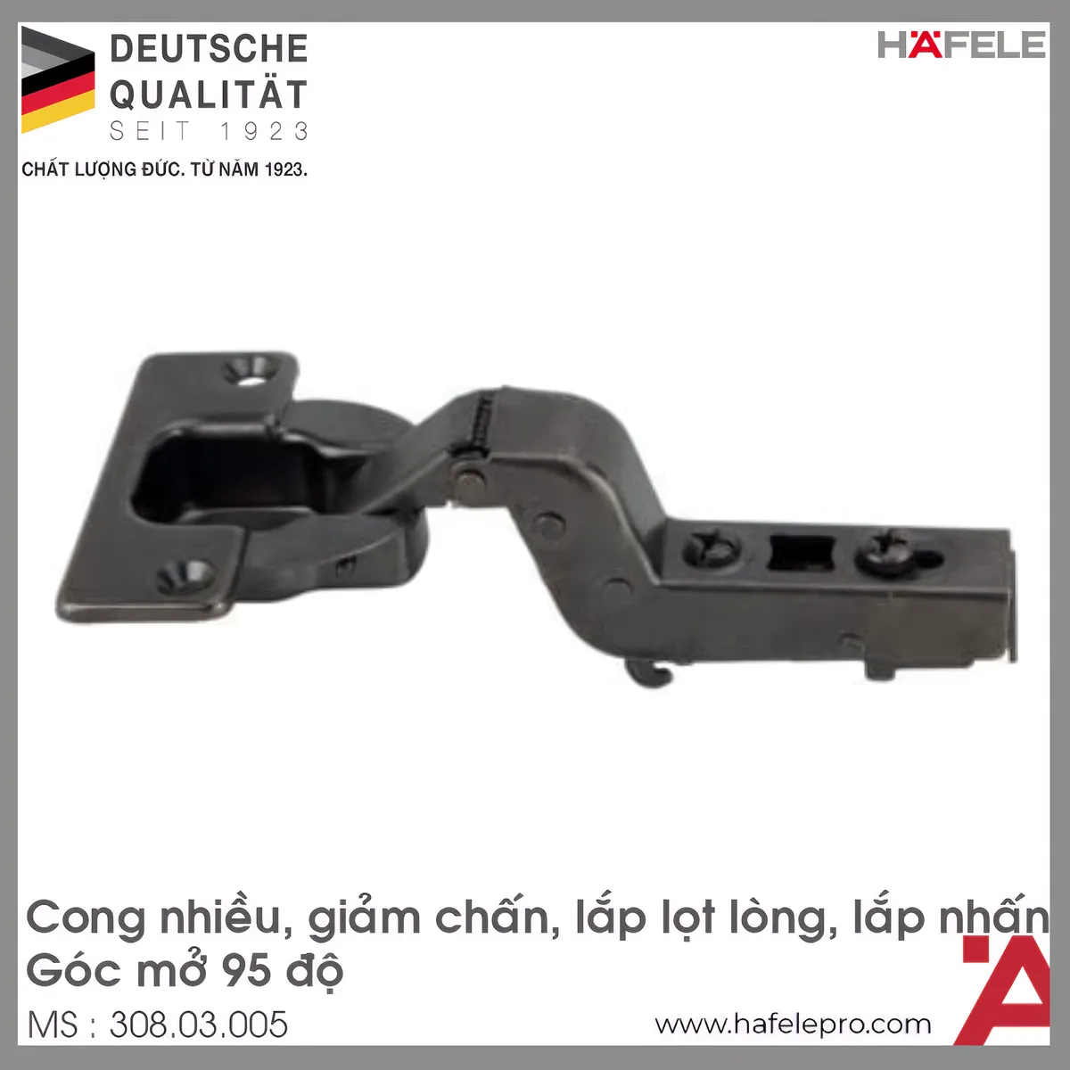 Bản Lề Metalla SM 95° Lọt Lòng Hafele 308.03.005