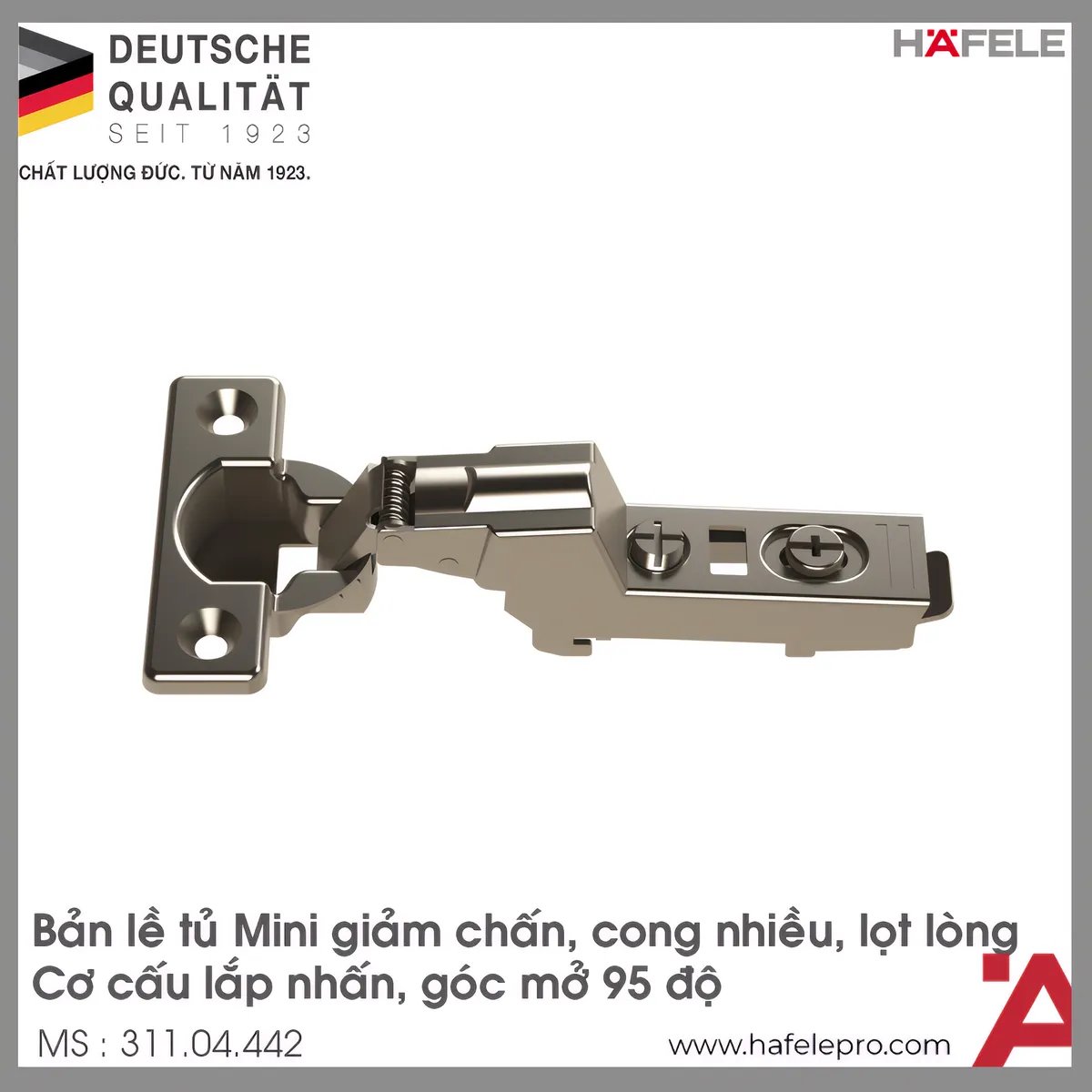 Bản Lề Lọt Lòng Metalla SM 95° Mini Hafele 311.04.442