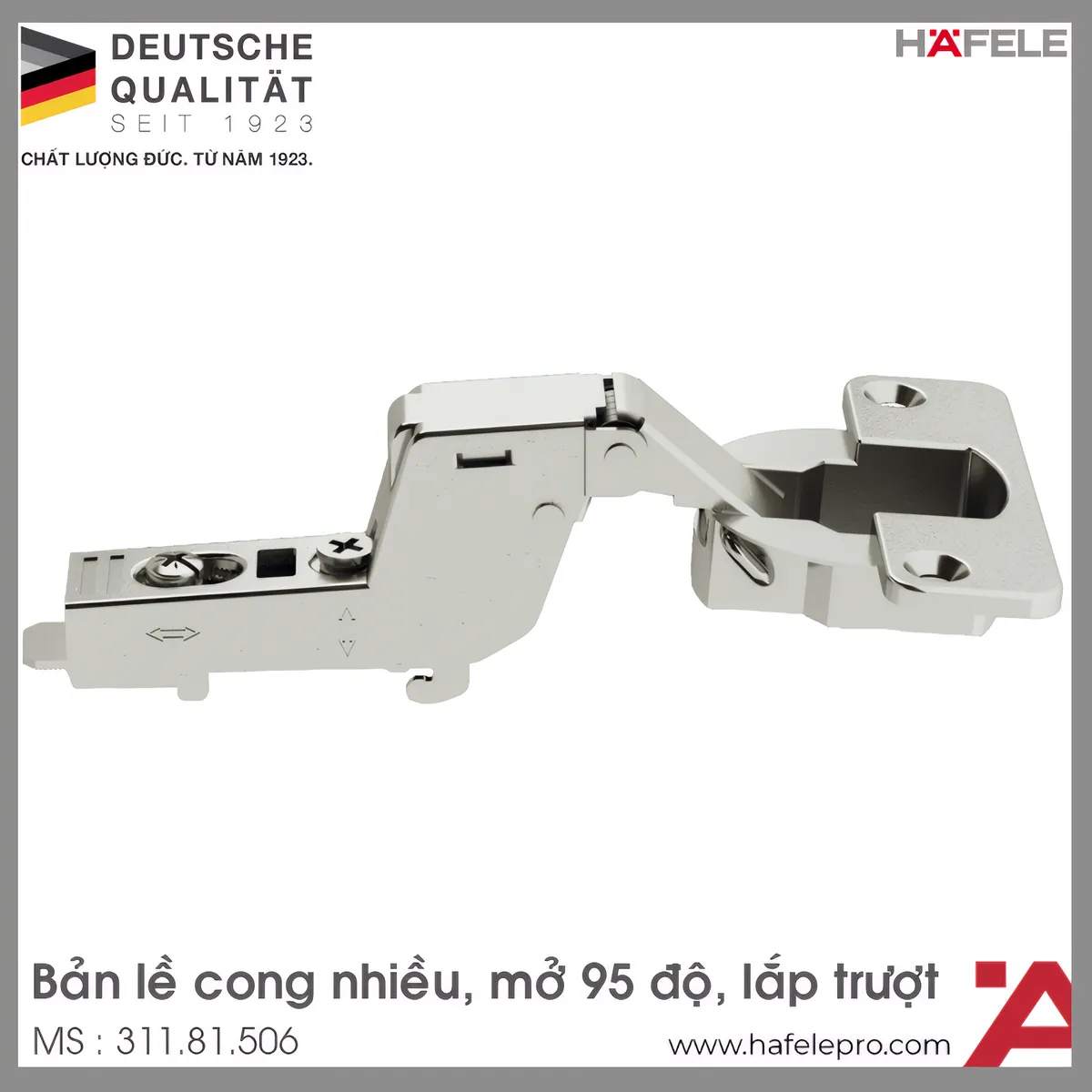 Bản Lề Lọt Lòng Metalla A 95º Gỗ Dày Hafele 311.81.506