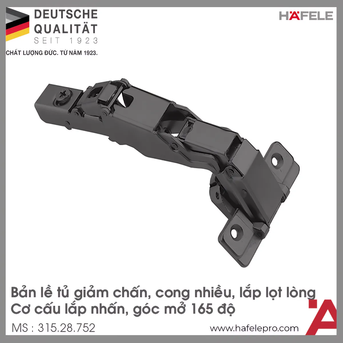 Bản Lề Lọt Lòng Metalla SM 165º Hafele 315.28.752