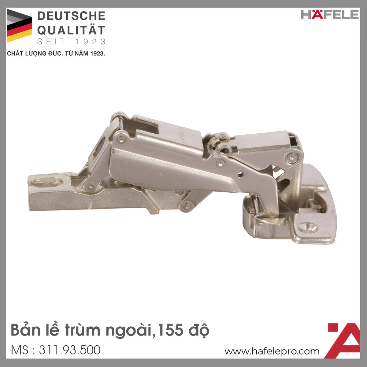 Bản Lề Metalla A 165º Trùm Ngoài Hafele 311.93.500