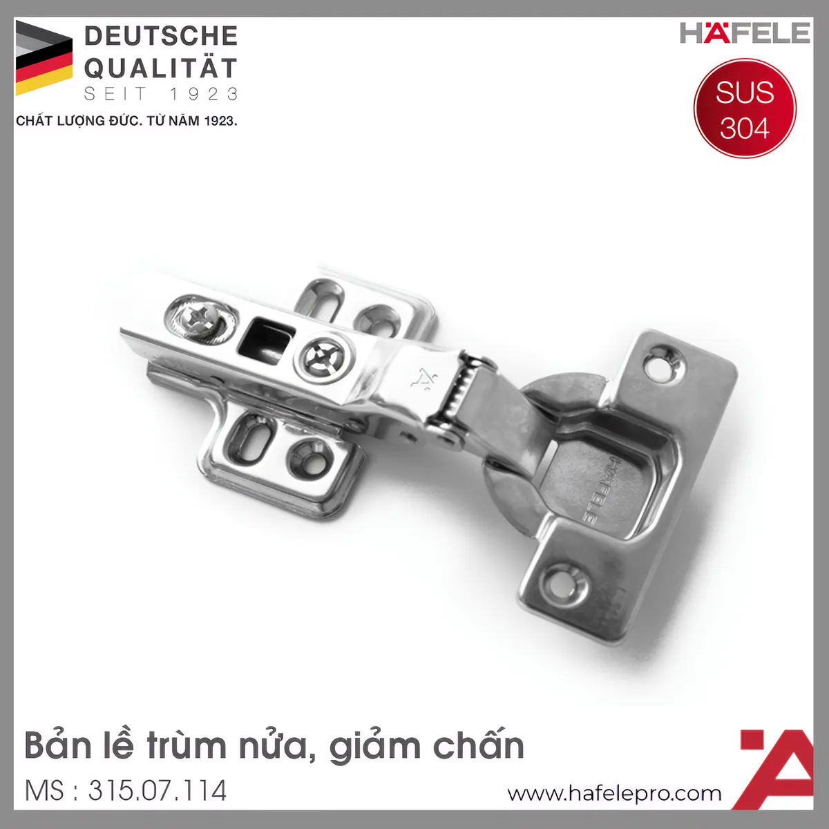 Bản Lề Trùm Nửa Metalla SM DIY 110º Hafele 315.07.114