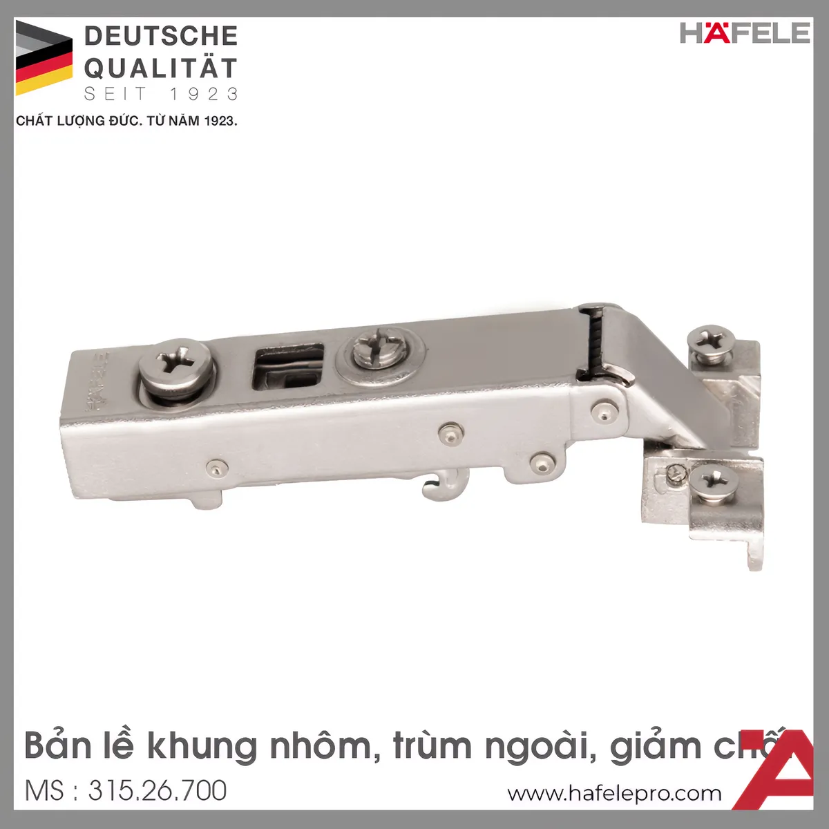 Bản Lề Trùm Ngoài Metalla SM 110° Khung Nhôm Hafele 315.26.700
